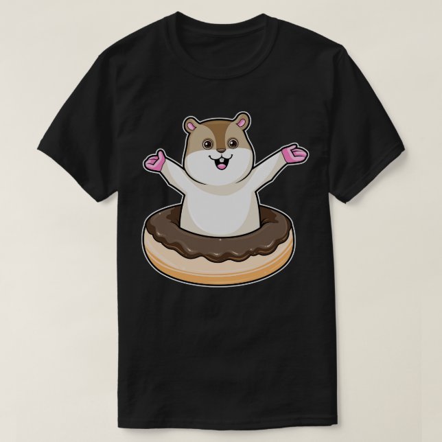 Camiseta Hamster con donut de chocolate (Diseño del anverso)