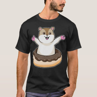 Camiseta Hamster con donut de chocolate