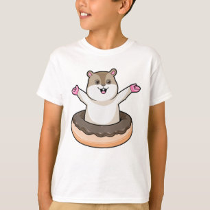 Camiseta Hamster con donut de chocolate