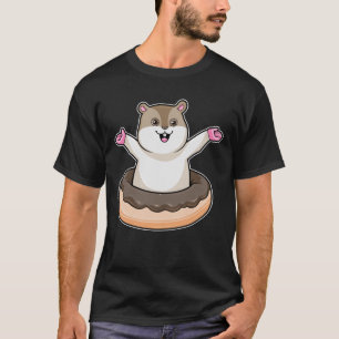 Camiseta Hamster con donut de chocolate