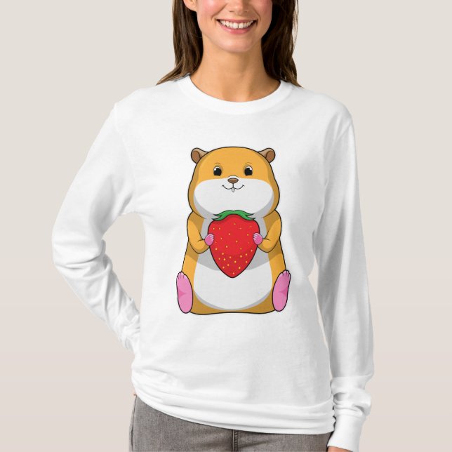 Camiseta Hamster con fresa (Anverso)