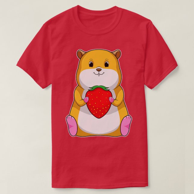 Camiseta Hamster con fresa (Diseño del anverso)