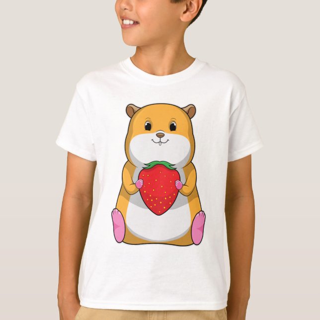 Camiseta Hamster con fresa (Anverso)