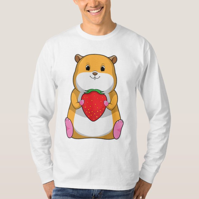Camiseta Hamster con fresa (Anverso)