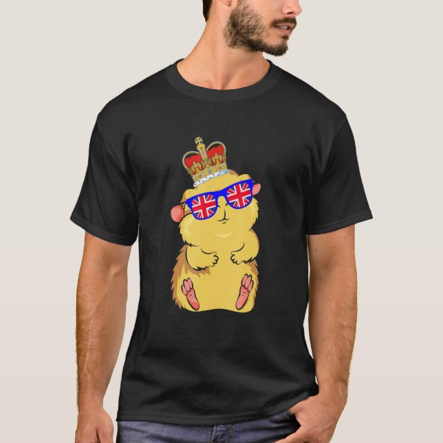 Camiseta Hamster Con Gafas De Sol Y Crown England Fl (Anverso)