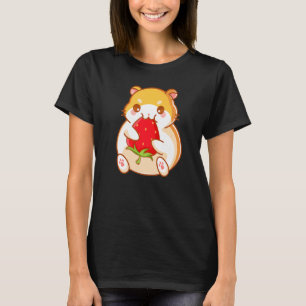 Camiseta Hámster Con Goma Animal De Los Hamsters De Fresas