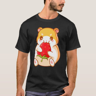 Camiseta Hamster Con Gráficos Animales De Fresas