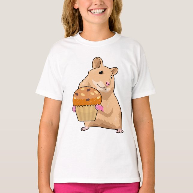 Camiseta Hámster con Muffin (Anverso)