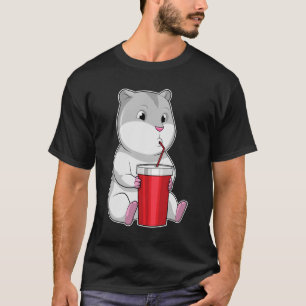 Camiseta Hamster con paja Mug y Bebida