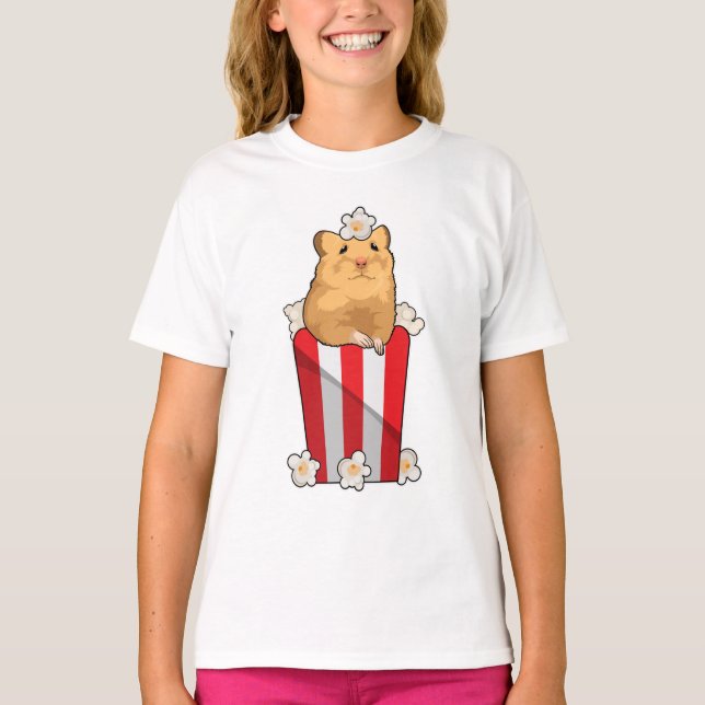 Camiseta Hámster con palomitas de maíz (Anverso)