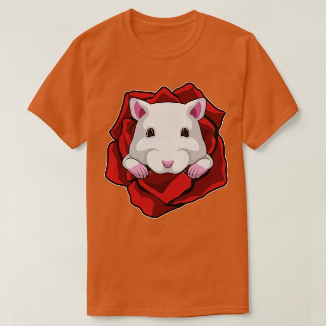 Camiseta Hámster con Rosa (Diseño del anverso)