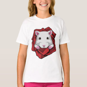Camiseta Hámster con Rosa