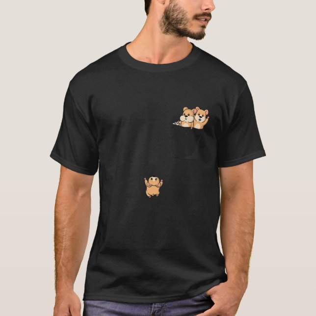 Camiseta Hámster Cuto Jugando En El Bolsillo (Anverso)