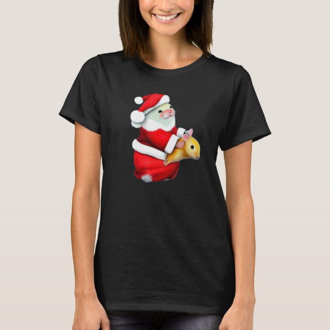 Camiseta Hamster Dad and Hamster Baby in Navidad Costume (Anverso)