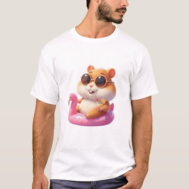 Camiseta Hamster de día de piscina - TinyFur Tee de verano  (Anverso)