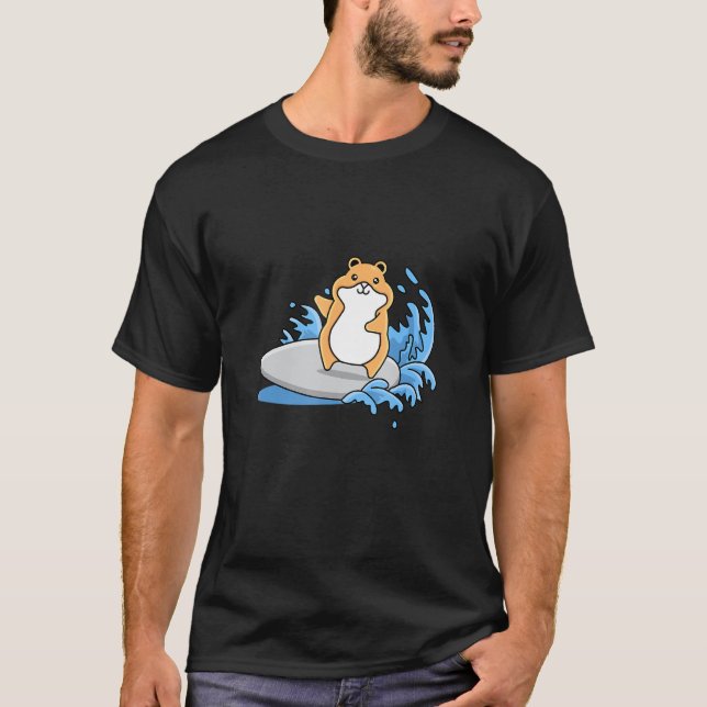 Camiseta Hámster de Surfing para Animales (Anverso)