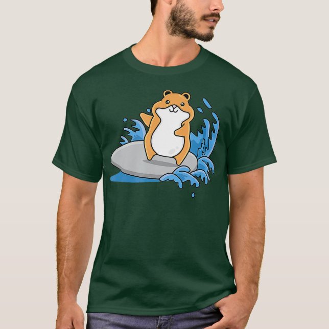 Camiseta Hámster de Surfing para Animales (Anverso)