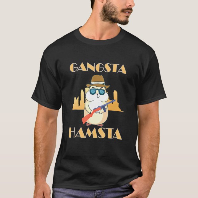 Camiseta Hamster Design Hamster Gangsta Hamsta (Anverso)