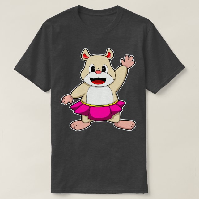 Camiseta Hámster en baile con falda (Diseño del anverso)