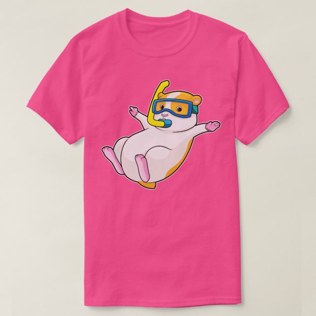Camiseta Hámster en buceo con gafas de natación (Diseño del anverso)