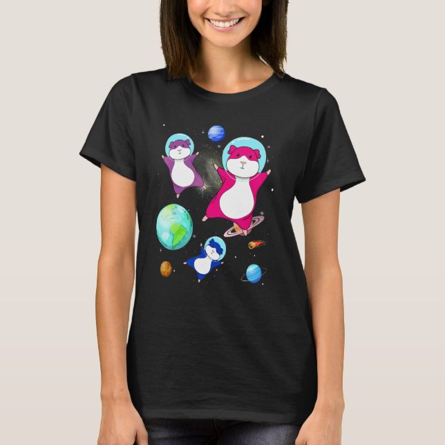 Camiseta Hámster En El Espacio Bandera Bisexual Orgullo Bis (Anverso)
