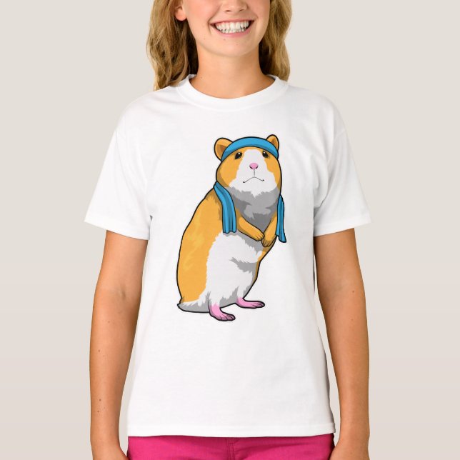 Camiseta Hamster en Fitness con toalla (Anverso)