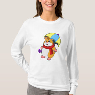 Camiseta Hámster en la lluvia con paraguas