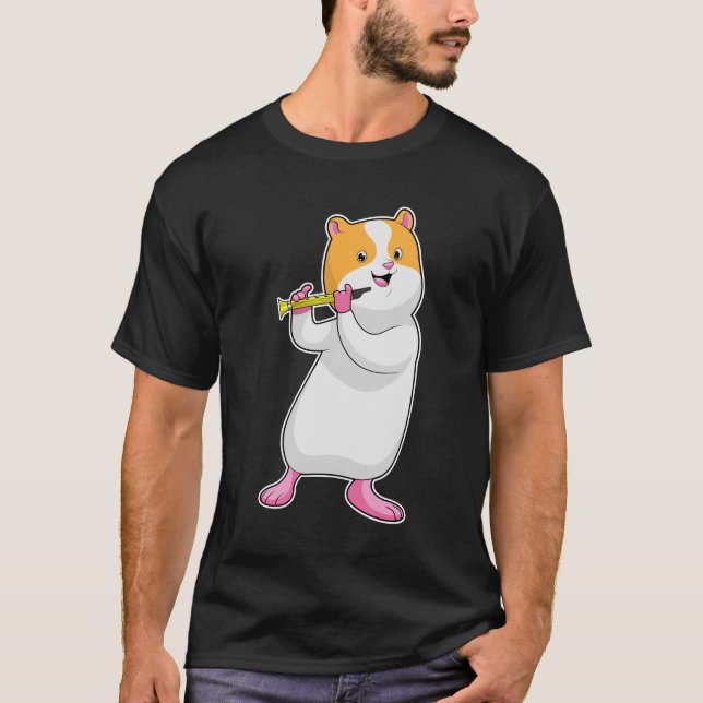 Camiseta Hamster en música con flauta (Anverso)