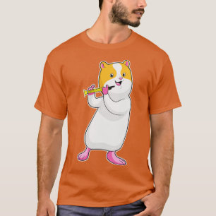 Camiseta Hamster en música con flauta