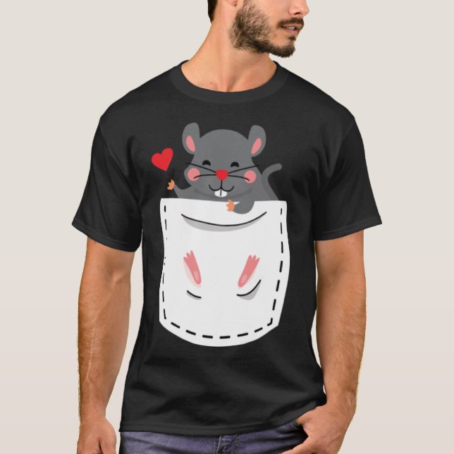 Camiseta Hámster en roedor de bolsillos de pecho (Anverso)