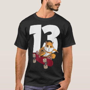 Camiseta Hamster en Skateboard 13 años 13 cumpleaños