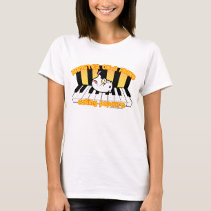Camiseta Hámster en un piano que come las palomitas