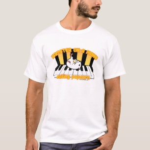 Camiseta Hámster en un piano que come las palomitas