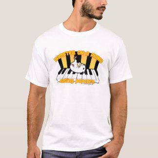 Camiseta Hámster en un piano que come las palomitas