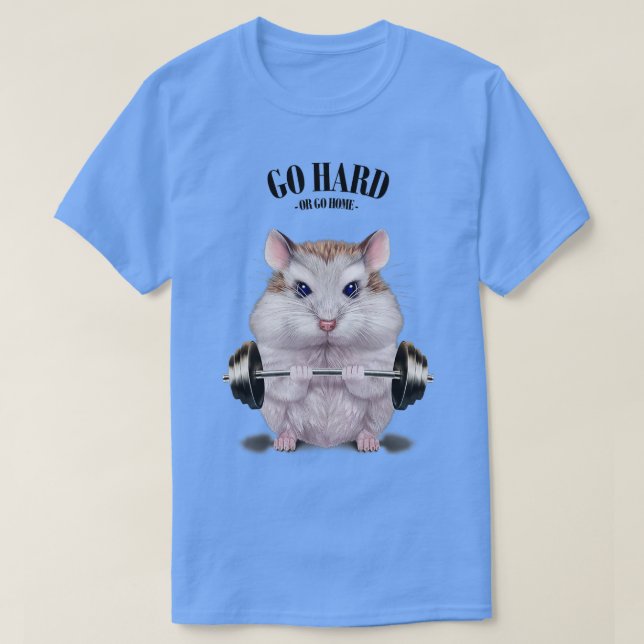 Camiseta Hámster enano entrenamiento muscular Halterofilia  (Diseño del anverso)