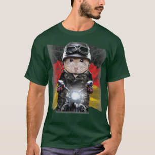 Camiseta Hámster enano sobre la bandera de la motocicleta