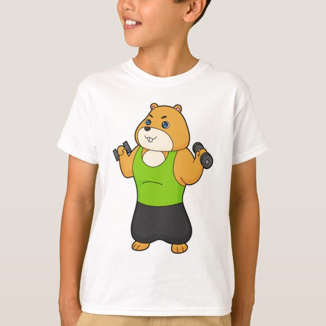 Camiseta Hamster Fitness Dumbbell (Anverso)