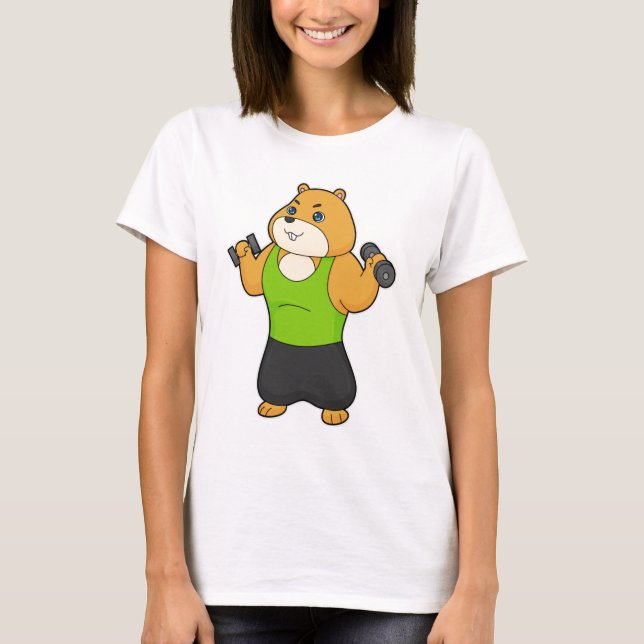 Camiseta Hamster Fitness Dumbbell (Anverso)