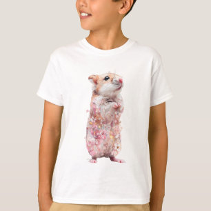 Camiseta Hamster Florido Acuarela Niños