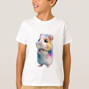 Camiseta Hamster Galaxia Arcoíris Acuarela Niños