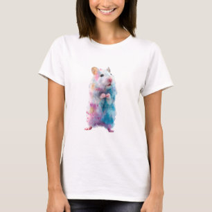Camiseta Hámster Galaxia Pastel Salpicadura Acuarela Mujere