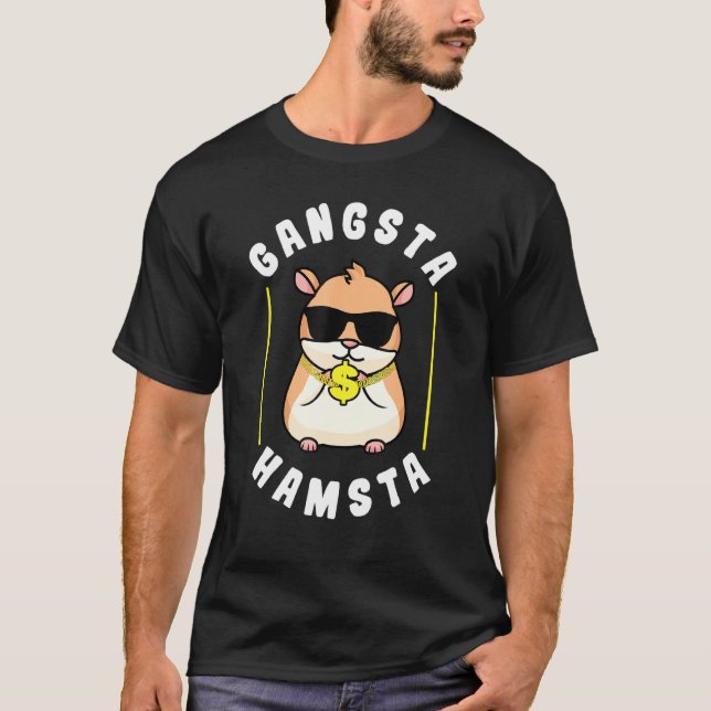 Camiseta Hamster Gangsta Hamsta Gafas de sol (Anverso)