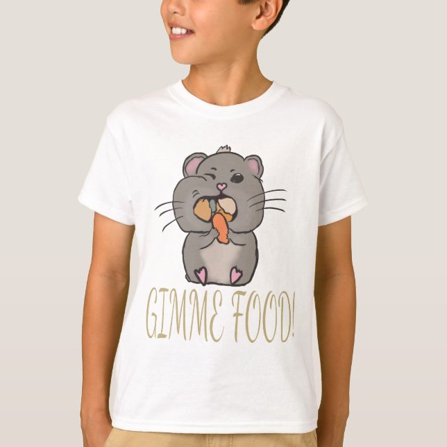 Camiseta Hamster gimme food (Anverso)