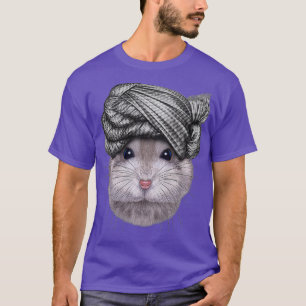Camiseta Hamster gris enano con la cabeza de turbante