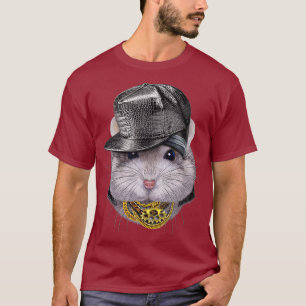Camiseta Hamster gris enano con tapón de rapero de cadera
