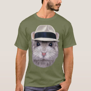Camiseta Hamster gris enano usando Fedora Gorra Premium