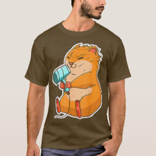 Camiseta Hamster Hair Dryer Funny Animal Hammy Dueño Mascot
