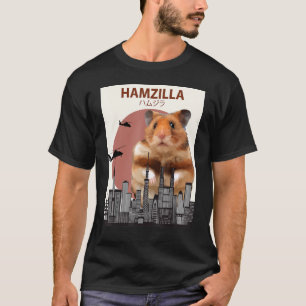 Camiseta Hamster Hamzilla-Cuidada Por Hamster