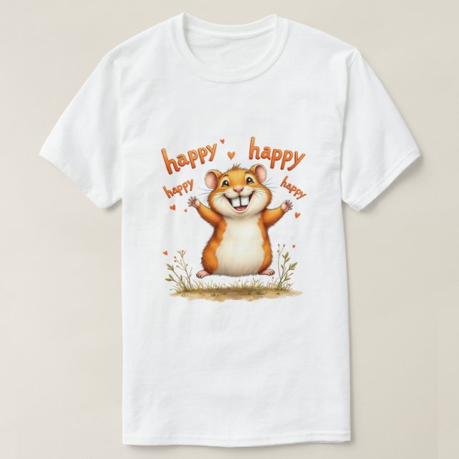 Camiseta Hamster 'Happy Hamster' (Diseño del anverso)