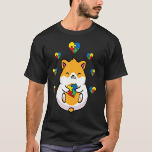 Camiseta Hamster Heart Puzzle Piece Autism Awareness Boys G